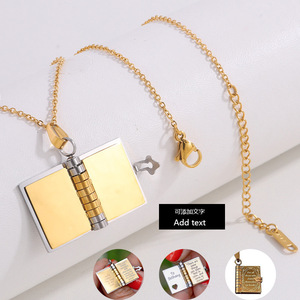 CYNYA Collana Libro in Acciaio Inossidabile per la Festa della Mamma, Collana con Lettera d'Amore per Donne, Ciondolo Libro Apribile, Regalo per Lei - Product Image 2