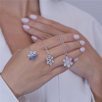 Collier flocon de neige en argent Sterling 925 pendentif flocon de neige