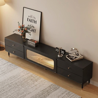 Ensemble de meuble TV et table basse en bois de style punk, design moderne et simple, meubles de salon