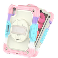 Étui de protection robuste antichoc avec porte-crayon et sangle de maintien pour iPad Mini 6/A17 Pro 8,3 pouces, housse de tablette pour enfants