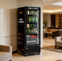 Distributeur automatique de boissons et de collations Qingo avec écran tactile en libre-service, surveillance à distance 24h/24 et 7j/7, livraison rapide, 495 bouteilles