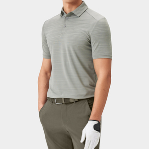 Polo de golf pour homme à manches courtes, coupe ajustée, col personnalisé, uni, pour vêtements secs - Product Image 1
