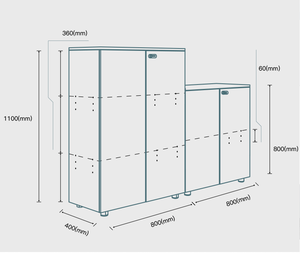 Mueble de Oficina Moderno de Madera, Armario de Almacenamiento para Oficina en Casa, Escuela, Fábrica, Hospital - Modelo 09F0807 09F0808 - Product Image 4