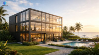 Hôtel Villa Conteneur Modulaire Préfabriqué en Acier à Plusieurs Étages avec Façade en Verre Moderne pour Bâtiment Commercial, Bureau et Complexe Hôtelier