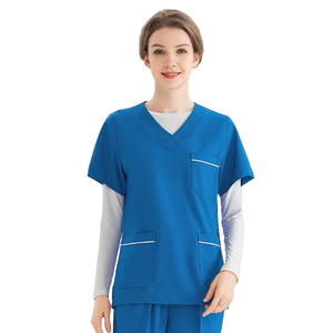 <span class=keywords><strong>Chaleco</strong></span> personalizado sin mangas con cuello en V y aberturas laterales, conjuntos de uniformes médicos de enfermería para mujeres, proveedor de uniformes hospitalarios - Product Image 4