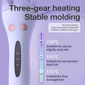 Rizador de Pelo Automático Giratorio, Herramienta de Peinado Doméstica, Rizador Automático con 3 Temperaturas, Calentamiento Rápido LCD - Product Image 4