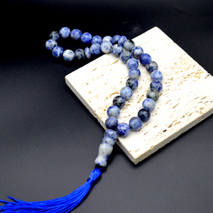 卸売り33個天然アゲイト石タッビイスラム教徒の祈りのビーズ古典的なスタイルスペーサータッセル付きギフト用 - Product Image 5