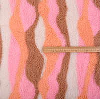 Tissu d'extérieur en polyester jacquard ondulé orange pour l'automne et l'hiver, peluche unie texturée pour enfants et femmes, matière pour jouets