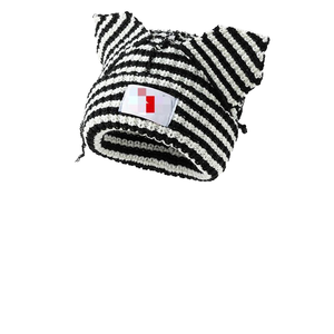 Gorros Extra Grandes de Punto Grueso para Hombre y Mujer, Otoño-Invierno 2026, con Orejas de Gato y Zorro, Impresión Digital Personalizada para Mayor Calidez - Product Image 2