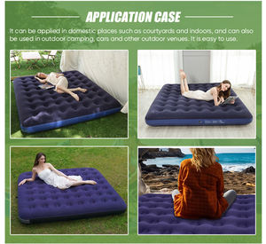 Camas de aire individuales dobles portátiles modernas para uso en dormitorio al aire libre, colchones inflables plegables para coche, felpa flocada - Product Image 6