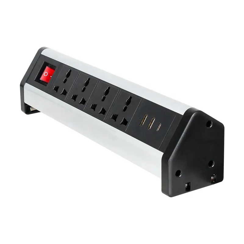 2022 Fabriek Groothandel Tafel Switch Clamp Socket Bureau Rand Power Strip Met 4 Pin Outlets Usb Een Type C