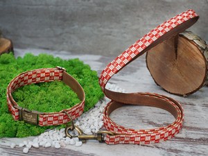 Motif 5 pieds, personnalisé avec doublure en cuir, concepteur de chien imprimé, laisse pour animaux de compagnie pour chiens petit moyen grand chiot - Product Image 6