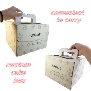Embalaje de caja de pastel de cumpleaños de boda con caja de papel corrugado personalizado con hermoso diseño, la caja se empareja con <span class=keywords><strong>el</strong></span> pastel. - Product Image 3