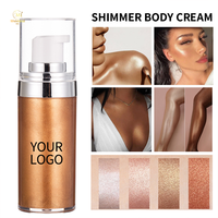 Maquillage en gros de marque privée : Enlumineur liquide scintillant, végétalien, waterproof, longue tenue, haute pigmentation, personnalisé, de luxe, avec protection solaire