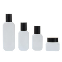 Vente en gros de pots en verre blanc vides pour crème avec couvercle noir, contenants cosmétiques rechargeables, emballage personnalisé avec logo