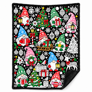 Couverture à colorier Père Noël DIY, tissu en flanelle pour Noël, art de gribouillage noir et blanc pour enfants et adultes - Product Image 4