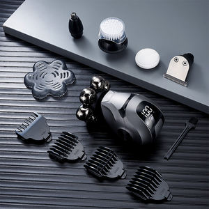 Kit <span class=keywords><strong>de</strong></span> toilettage multifonctionnel étanche IPX5 pour hommes Rechargeable 5-en-1 crâne Machine à raser feuille tête chauve ménage RV USB - Product Image 3