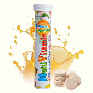 Comprimés effervescents multivitaminés pour enfants OEM, 20 unités, avec Calcium, Magnésium, Zinc, Vitamine D3, saveur fruits mélangés, sans sucre, bien-être quotidien - Product Image 1