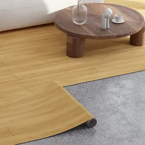 Self-Adhesive Waterproof <strong>PVC</strong> <strong>Vinyl</strong> <strong>Flooring</strong> Roll Peel Stick Wood Tiles for Kitchen RV Other Spaces with Plain Surface Texture - Product Image 1