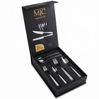 Boîtes de couteaux, fourchettes et cuillères magnétiques avec logo personnalisé Boîte d'emballage cadeau en papier rigide de couverts à aimant noir recyclé