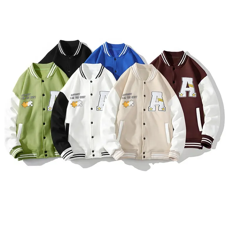 OEM mens jackets high quality custom corduroy fabric keep warm bomber letterman baseball Varsity Jackets