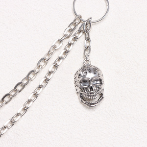 yueli Western Hip Hop Metal Waist Chain Double Layer <b>Skull</b> Pendant Zinc Alloy Denim Jeans Decoration Casual Fashion Body Chain - Product Image 3
