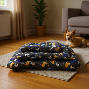 Set di quattro pezzi per cuccia per cani rettangolare imbottita in cotone con disegni di cartoni animati, serie BM1290 - Product Image 3