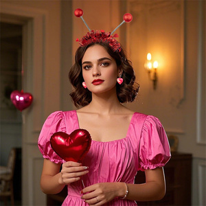 Venta superior Día de San Valentín Corazón Diademas Tocado intermitente Glow Wedding Headwear Photo Props Holiday Party Favor Decor - Product Image 5