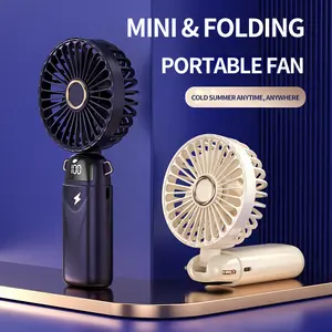 Yipin 2024 New Arrivals USB rechargeable Mini portable fan small table fan with phone holder hand held handheld or neck fan