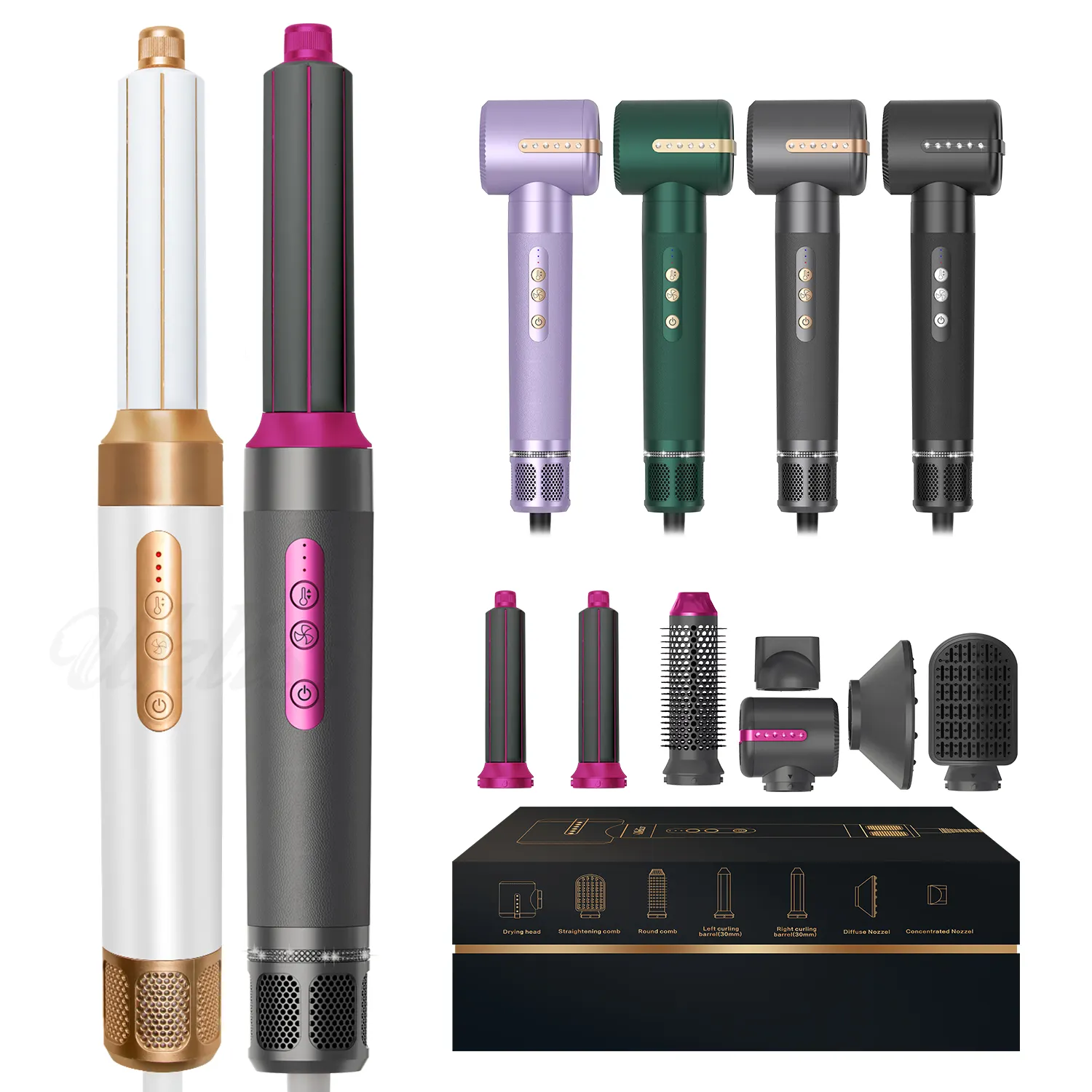 Spazzola per asciugacapelli ad aria fredda 7 in 1 styler per capelli styler ad alta velocità BLDC motor pettine ad aria calda hair styler blower wet to dry