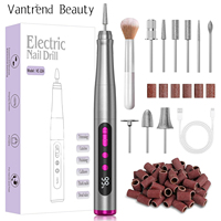 Draadloze nagelknipper & boormachine 35.000 RPM Professionele USB oplaadbare nagelvijl voor gel/acrylnagels Verstelbare snelheid Pen-vorm