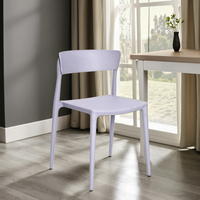 Chaise en plastique empilable sans accoudoirs pour salle à manger, mobilier de maison scandinave, extérieur, moderne, restaurant, cuisine