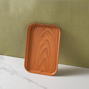 Bandeja de Metal de grano de madera de imitación cuadrada comercial para servicio de Hotel para cafetería cena pastel de té patrón ovalado para fiestas - Product Image 5