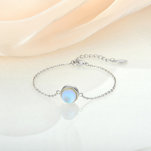 Gros Bleu blanc Moonstone Aigue-Marine <span class=keywords><strong>Bracelet</strong></span> <span class=keywords><strong>lot</strong></span> S925 sterling Chaîne en <span class=keywords><strong>argent</strong></span> <span class=keywords><strong>Bracelet</strong></span> Bijoux pour femmes filles - Product Image 4
