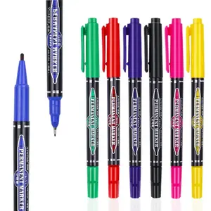 Nhà cung cấp tùy chỉnh tốt điểm đánh dấu vĩnh viễn bán buôn Double Sided Permanent Twin Marker Pen