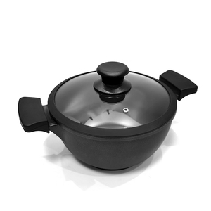 Casserole <span class=keywords><strong>en</strong></span> <span class=keywords><strong>fonte</strong></span> au <span class=keywords><strong>prix</strong></span> d'<span class=keywords><strong>usine</strong></span>, couleur noire, casserole <span class=keywords><strong>en</strong></span> aluminium avec couvercle <span class=keywords><strong>en</strong></span> verre, certification CE - Product Image 3