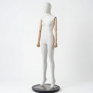 Mannequin femme en fibre de verre corps entier avec mains en <span class=keywords><strong>bois</strong></span> amovibles, pose réglable, taille US/UE pour l'affichage de vêtements en magasin - Product Image 2