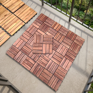 Dalles de terrasse en WPC à emboîtement DIY 30 x 30 cm, double verrouillage, patio, intérieur, balcon, terrasse, jardin, installation facile, imperméable, antidérapant - Product Image 6
