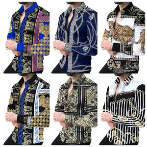 <span class=keywords><strong>Chemise</strong></span> Fleurie Décontractée <span class=keywords><strong>Homme</strong></span> <span class=keywords><strong>Pas</strong></span> Chère, Coupe Slim, Imprimée Style Européen et Américain, Vente en Gros - Product Image 1