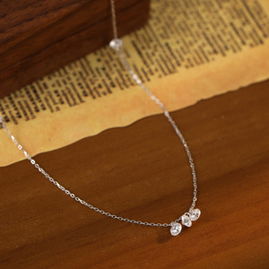 Collane di gioielli di moda <span class=keywords><strong>925</strong></span> <span class=keywords><strong>argento</strong></span> Sterling goccia d'<span class=keywords><strong>acqua</strong></span> tre diamanti nappe ciondolo zircone placcato in oro collane da donna - Product Image 5