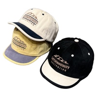 Gorra de béisbol de 6 paneles sin estructura con bordado de color en contraste, estilo coreano, con letras de montaña, transpirable para exteriores, venta al por mayor