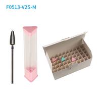 Fraise à ongles en carbure de tungstène 3/32 pouces, coupe droite, moyenne, anti-colmatage, pour l'élimination du gel dur et de l'acrylique en salon
