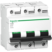 Disjoncteur miniature Acti9 Type C A9n18365, 3 pôles, pouvoir de coupure 10 kA, 80 A, 440 V CA, série 375 V C120