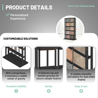 Étagère de présentation en marbre noir en métal personnalisable en gros, sur pied, robuste, pour carrelage et quartz
