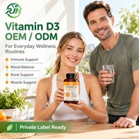 Capsules de vitamine D3 5000 UI en gélules molles OEM avec 125 mcg, complément alimentaire, étiquette privée, complément de vitamine D3