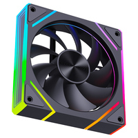 Ventola per Case PC Gaming SNOWMAN EK120-ARGB-BK 120mm Nera ARGB con Cuscinetto a Fluido, 20dBA Bassa Rumorosità, PWM 5V, Sincronizzazione Indirizzabile, Daisy Chain