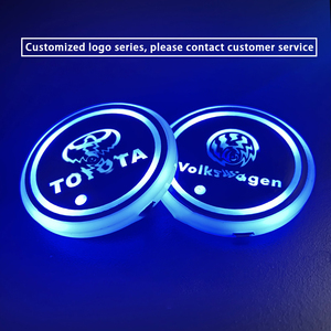 2024新しいファッションLEDカップマットカスタムライトアップアクリルコースターUSB充電式7モデルLEDカーコースター - Product Image 2