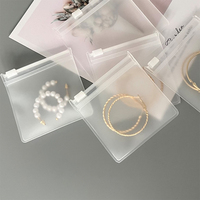Bolsas Personalizadas con Su Logo de PVC Transparente para Empaque de Aretes/Collares Pequeños, Bolsillo Esmerilado con Cierre de Cremallera para Joyería, Fundas Antipolvo