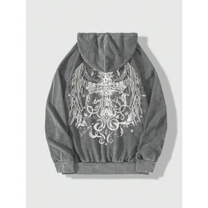 Vintage Wash <b>Hoodie</b> <b>Men's</b> 100% Cotton Heavyweight Streetwear Oversized <b>Hoodie</b> Acid Washed Blank Drop Shoulder <b>Hoodie</b> for <b>Men</b> - Product Image 5