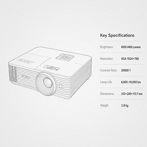 <span class=keywords><strong>Proyector</strong></span> AX620r de 4500 Lúmenes, XGA 1024x768, 3D, para Conferencias Empresariales, Lente Totalmente de Vidrio - Product Image 5